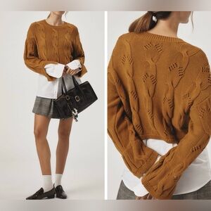 Anthropologie Pilcro Cable Twofer Sweater, Size XS